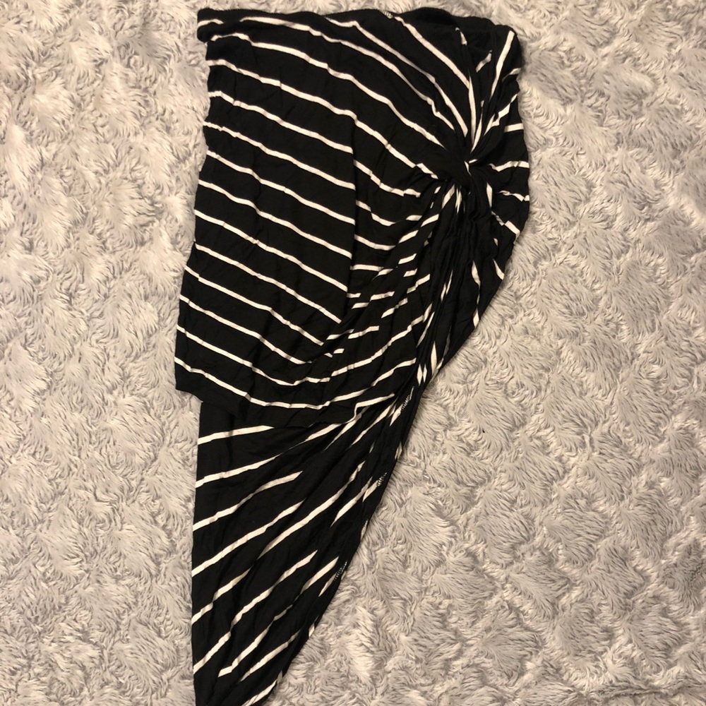 Black and White Stripe Pencil Skirt